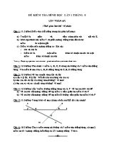 Đề kiểm tra Hình học Lớp 6 lần 1 tháng 8